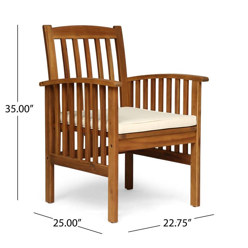Cozy Acacia Dining Chairs Set with Cushions