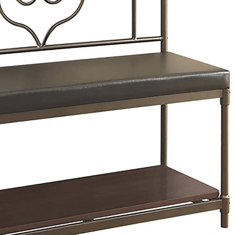 Stylish Black and Walnut Hall Tree with Hooks