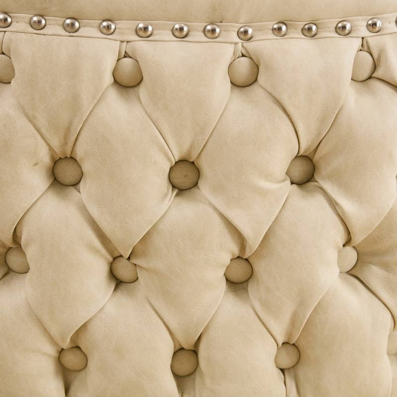 Chic Beige Swivel Bar Stools - Set of Two