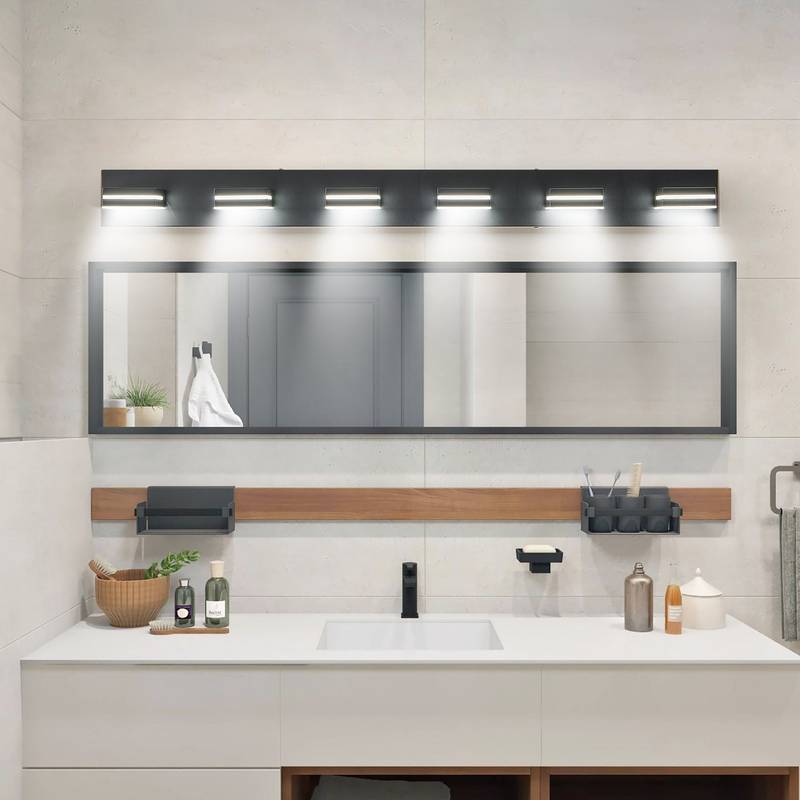 Sleek Black LED Bathroom Vanity Light