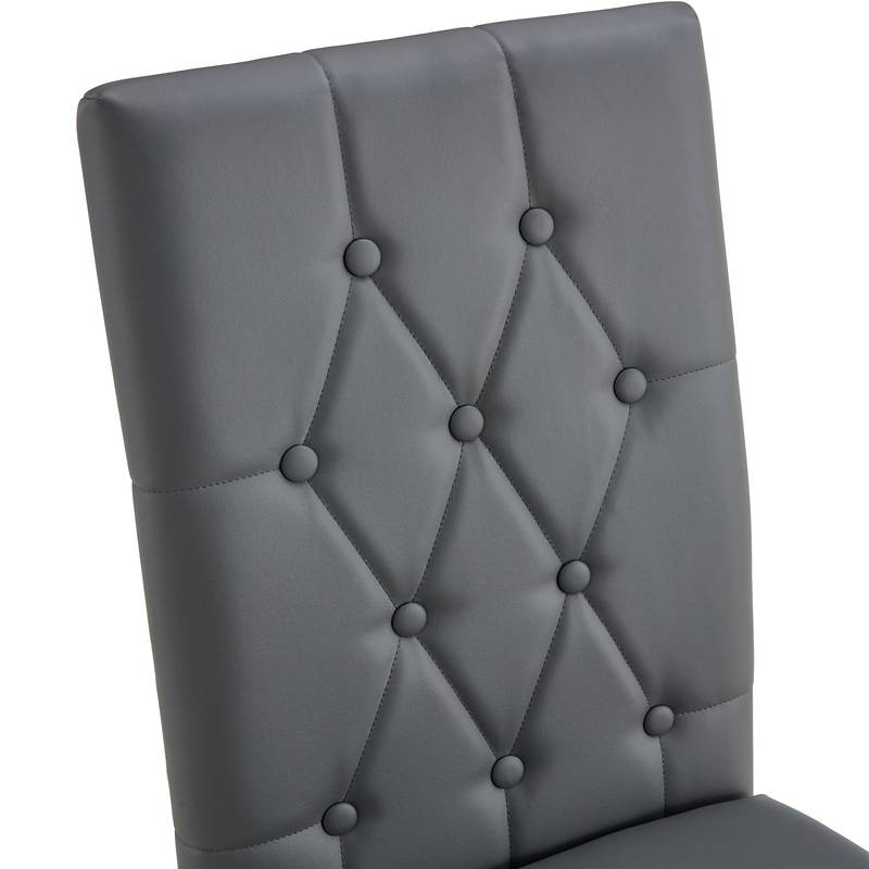 Stylish Gray Armless Dining Chairs Set