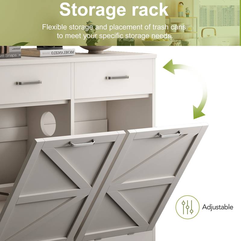 Sleek White Trash Cabinet with Easy Installation and Odor Control