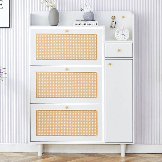 Chic Rattan Shoe & Storage Cabinet