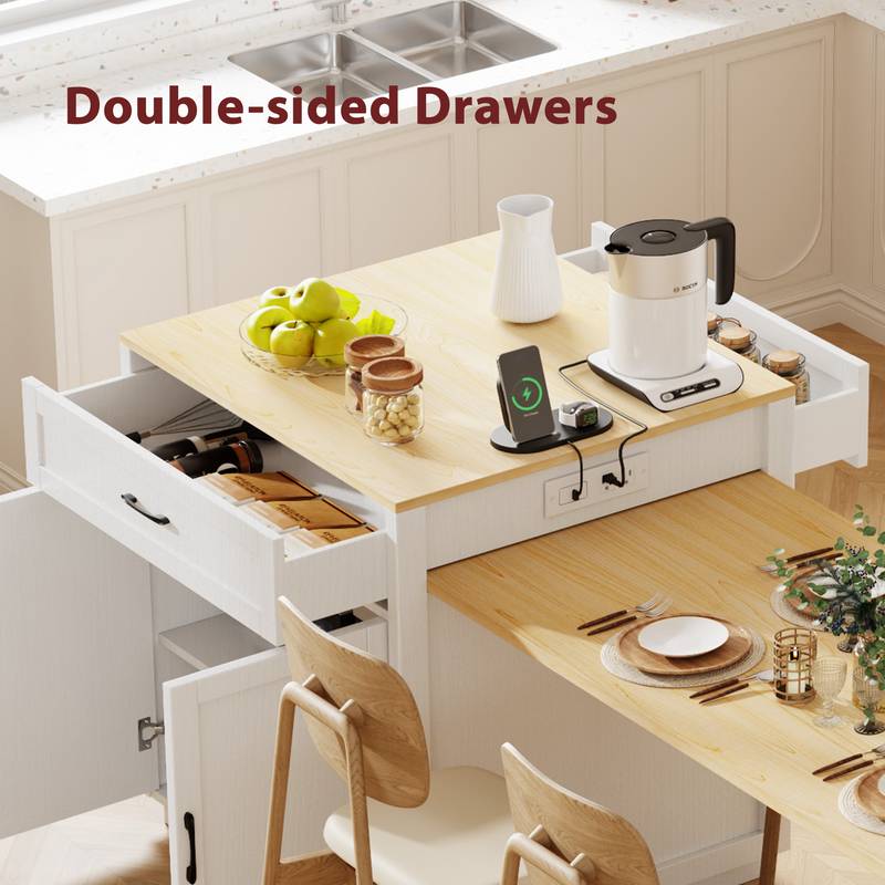 Charming Kitchen Island & Dining Table Combo
