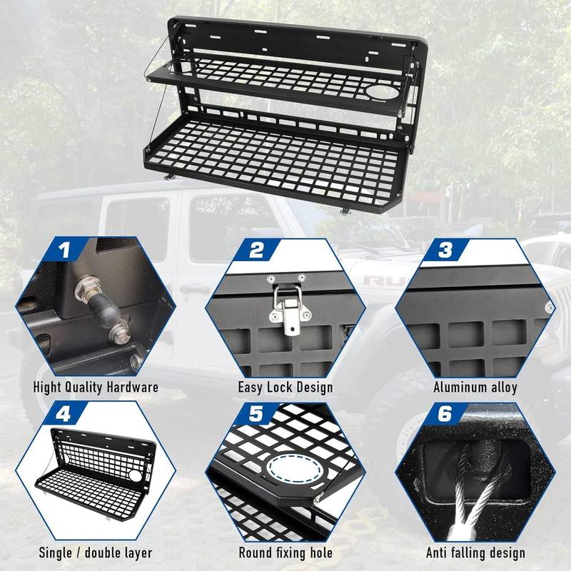 Adventure Ready Tailgate Table for Jeep Wrangler