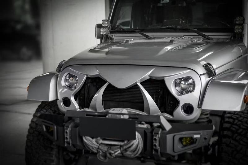 Spooky Jeep Grille Halloween Cover - Matte Black