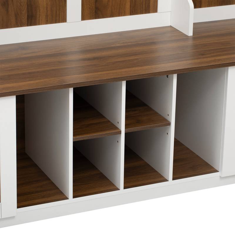 Versatile Entryway Bench with Coat Rack and Storage