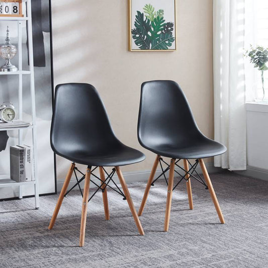 Chic Black Accent Chairs - Set of Two