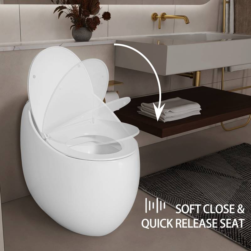Sleek Egg-Shaped Toilet in Glossy White