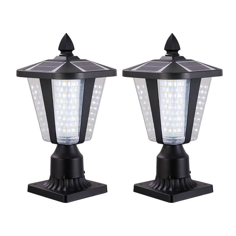 Dimmable Solar Column Lights - Set of Two
