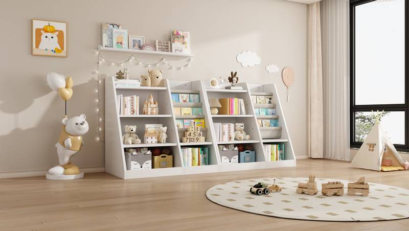 Cozy Kids Book Nook Storage Shelf