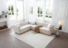 Chic Velvet Corner Sectional Sofa in Beige with Pillows