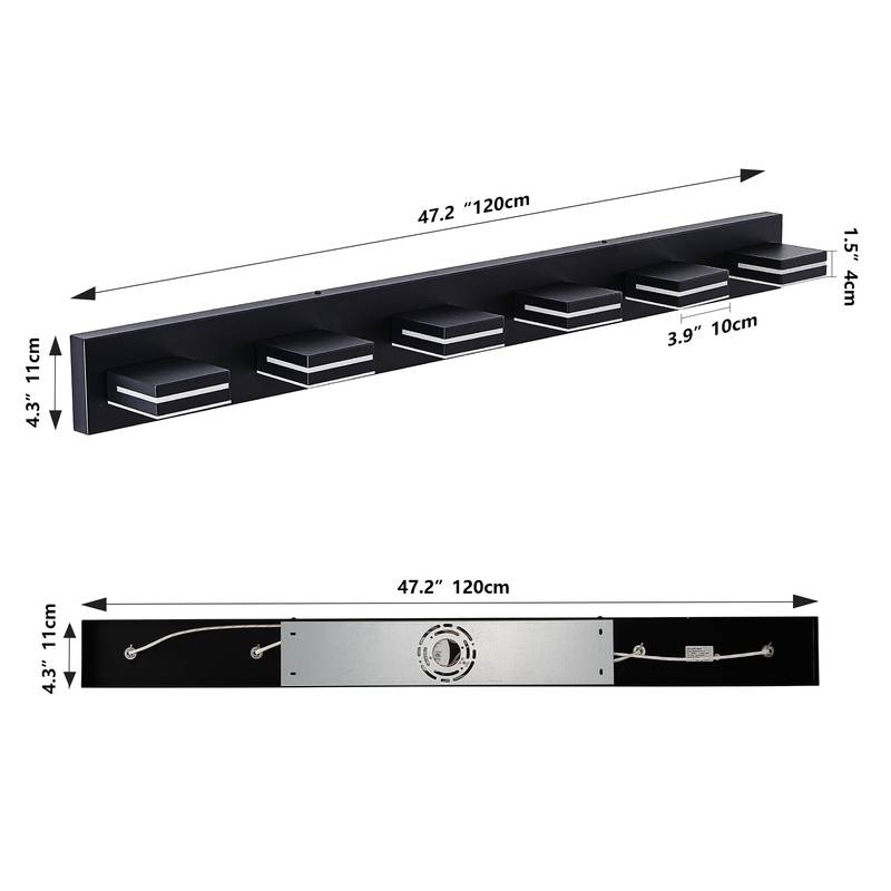 Sleek Black LED Bathroom Vanity Light