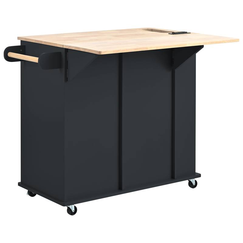 Versatile Kitchen Island with Power Outlet & Wheels