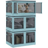 Blue Stackable Storage Bins with Wheels
