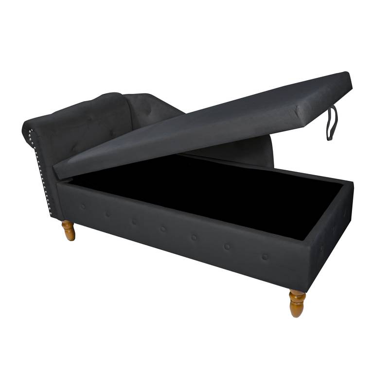 Velvet Dream Lounge Chair with Storage & Pillow