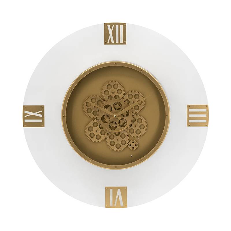 Charming Round Gear Roman Clock