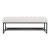 Cozy Channel-Tufted Bench with Chic Metal Shelf