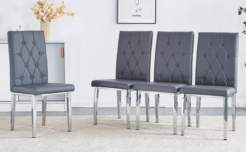 Stylish Gray Armless Dining Chairs Set