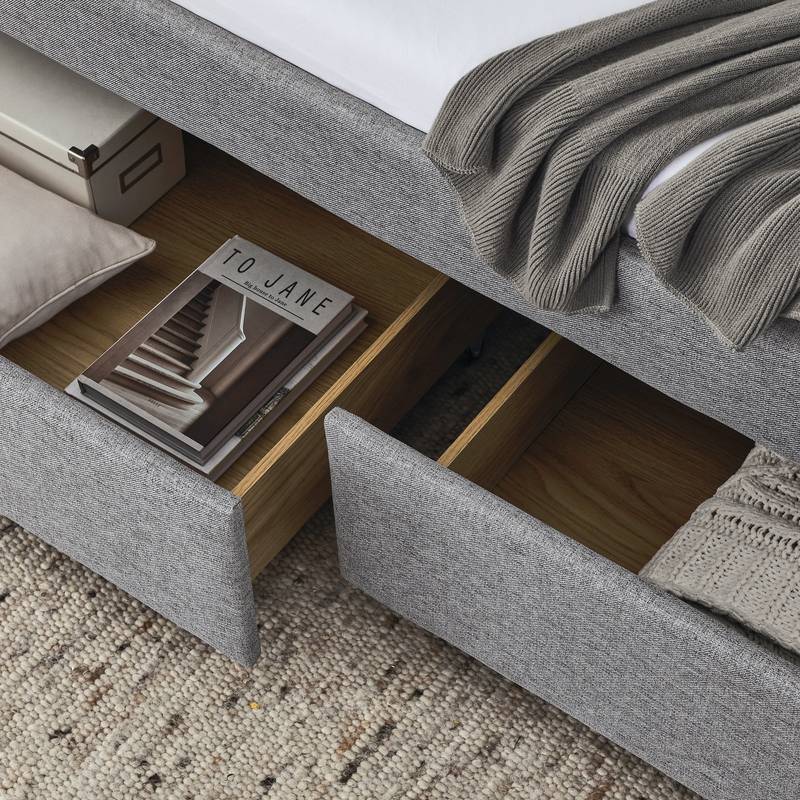 Chic Grey Twin Daybed with Storage Drawers