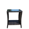 Chic Glass-Top Patio Coffee Table