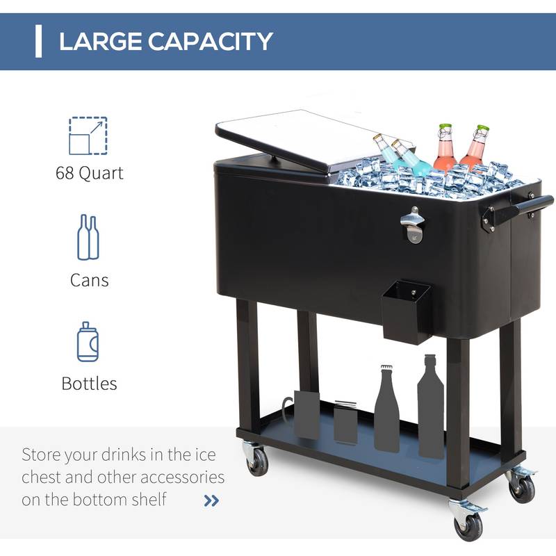 Party Pro Rolling Cooler Cart