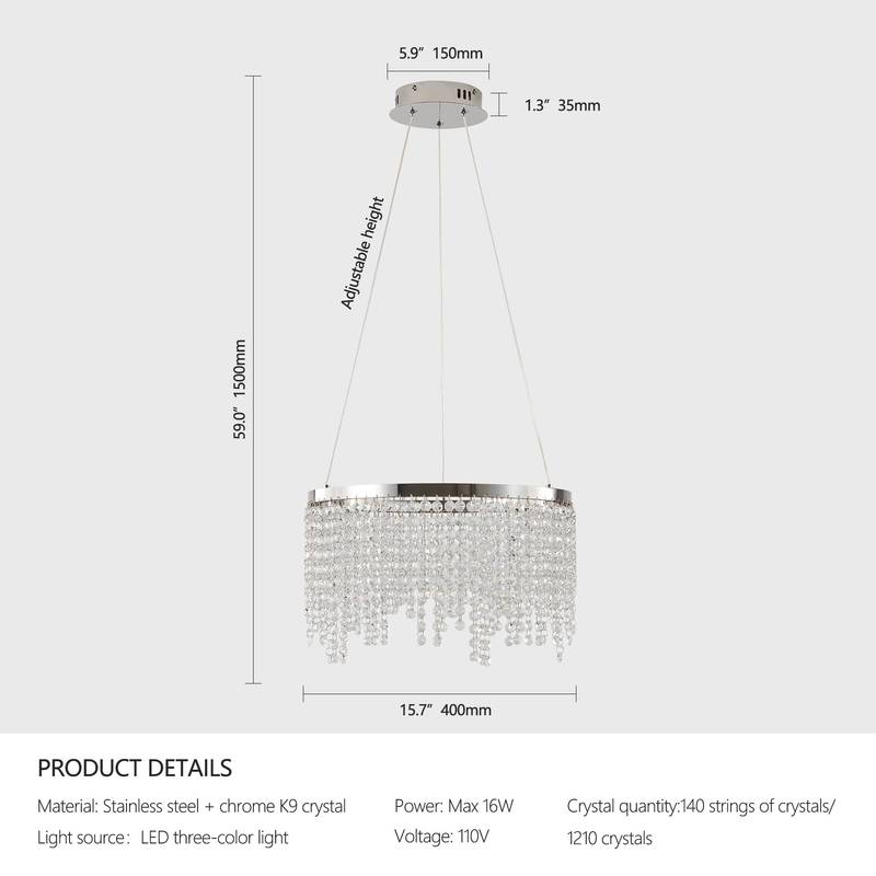 Radiant Elegance Adjustable LED Chandelier
