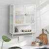 Stylish Glass Door Storage Cabinet with Towel Rack