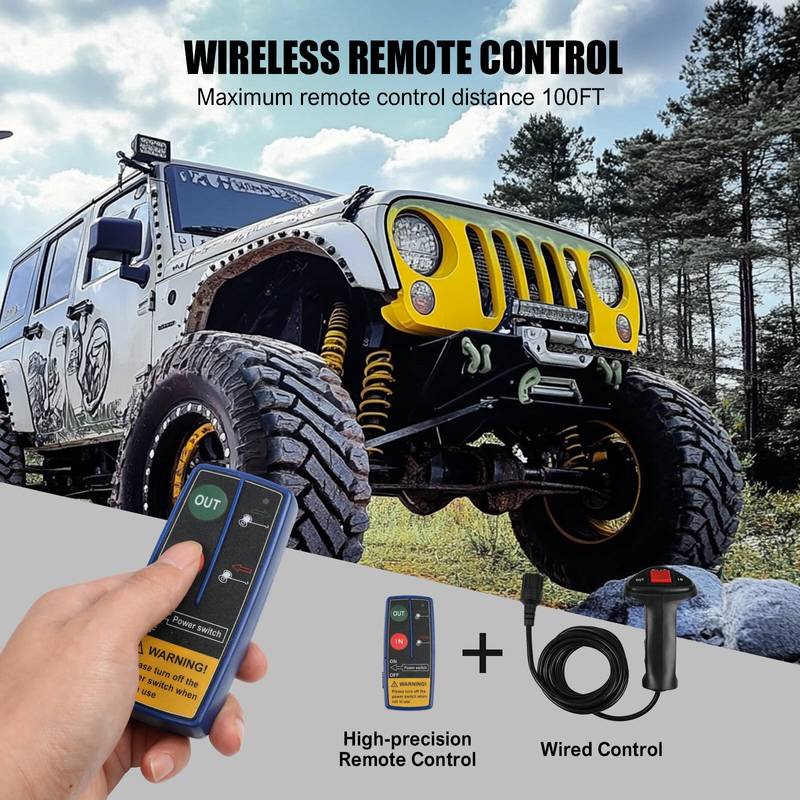 PowerPull Electric Winch – Heavy-Duty Synthetic Rope for Trucks and Jeeps