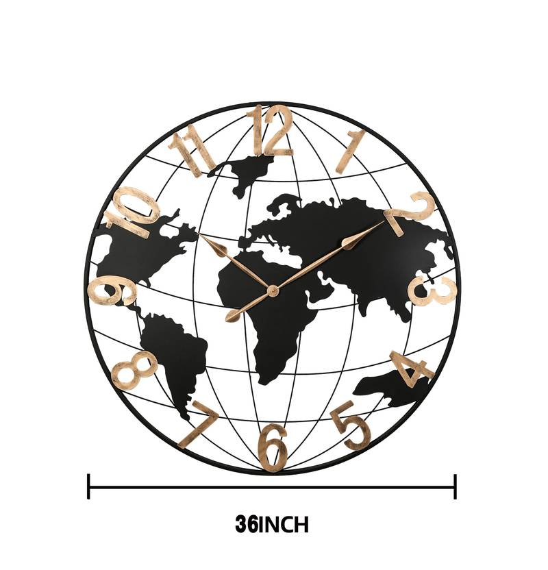Elegant World Map Wall Clock: A Stylish Touch for Any Room