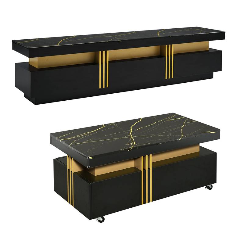 Sleek Luxe TV & Coffee Table Duo