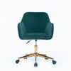 Chic Velvet Spin Chair with Gold Legs - Dark Green