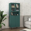Stylish Green Glass Door Bookcase - Versatile Storage for Any Room
