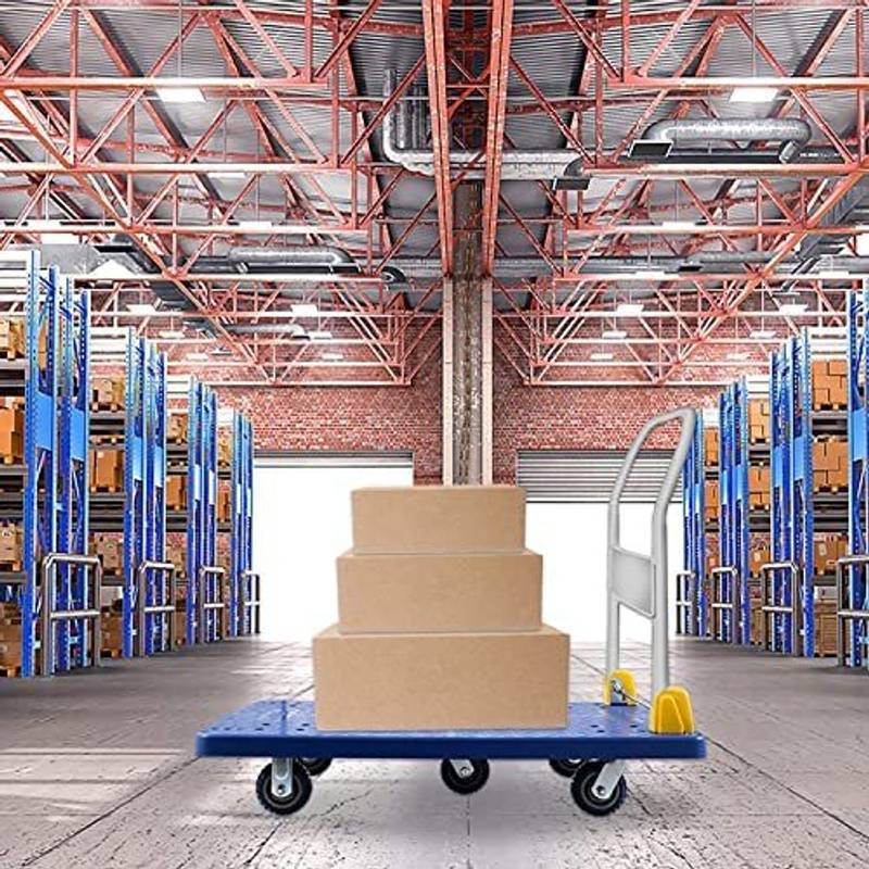 Blue Foldable Platform Truck with Swivel Wheels