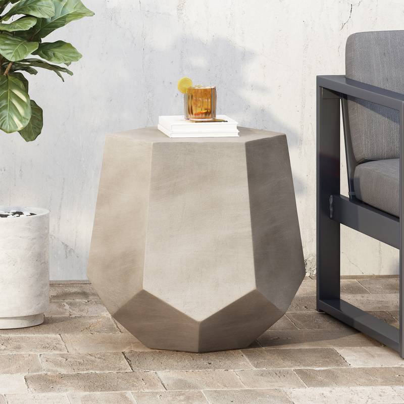 Calgary Outdoor Side Table - Light Grey