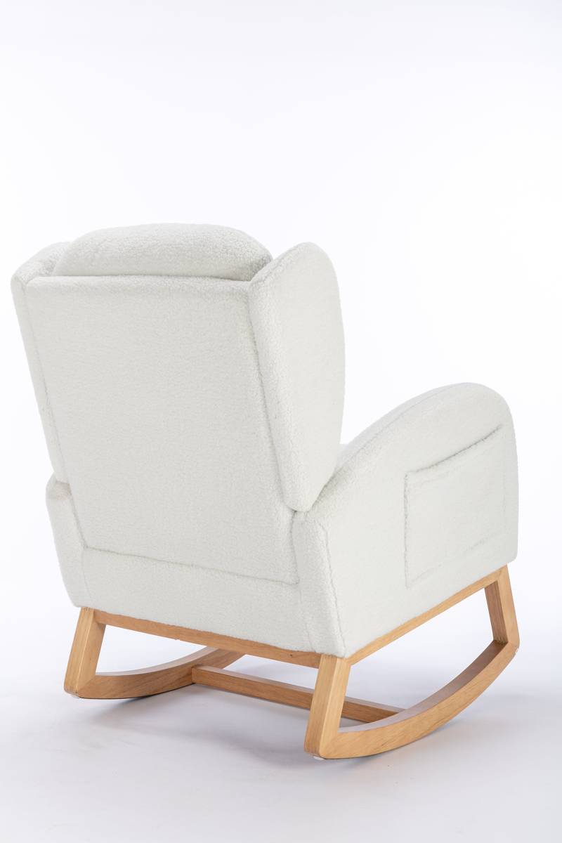Cozy Ivory Teddy Rocking Chair