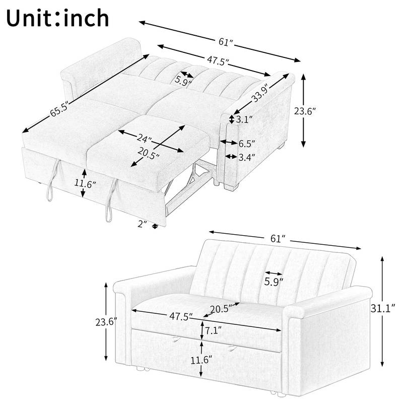 Cozy ConvertiSofa for Two