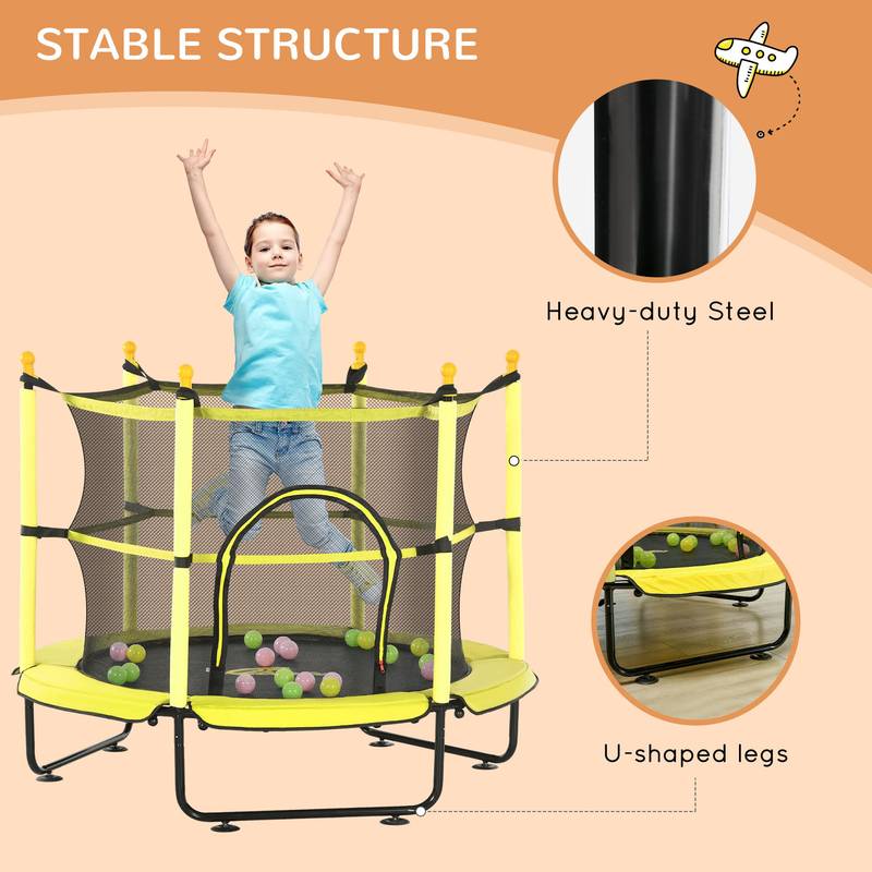 Qaba FunZone Trampoline: Safe Play Adventure for Kids!
