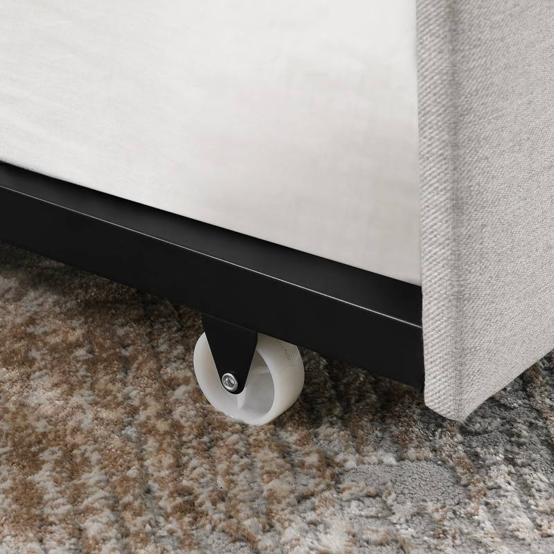 Chic Beige Twin Daybed with Cozy Trundle