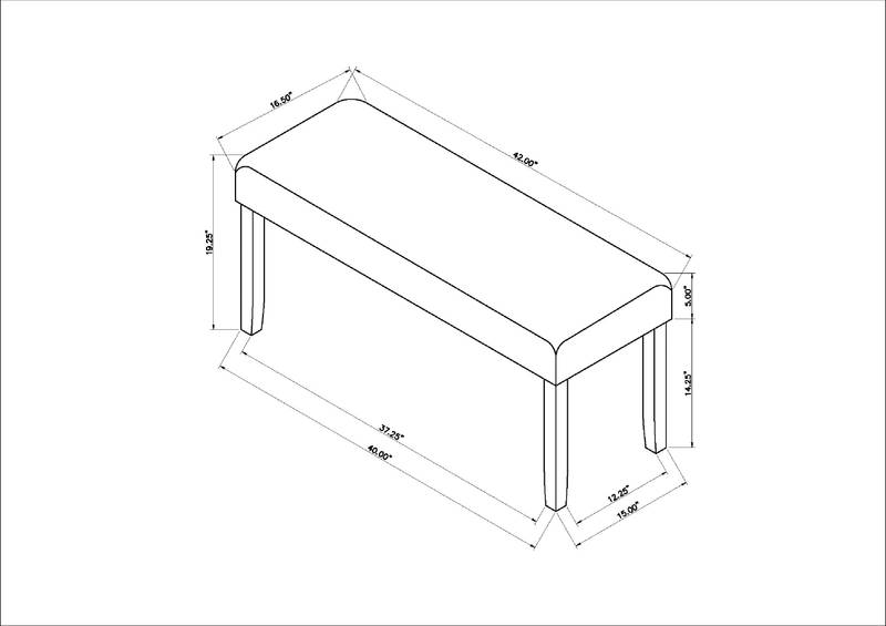 Chic Beige Upholstered Dining Bench