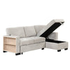 Chic Light Gray Chaise Lounge with Hidden Storage and USB Charger