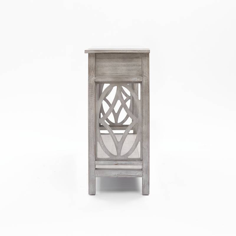 Chic Whitewashed Console Table with Drawers