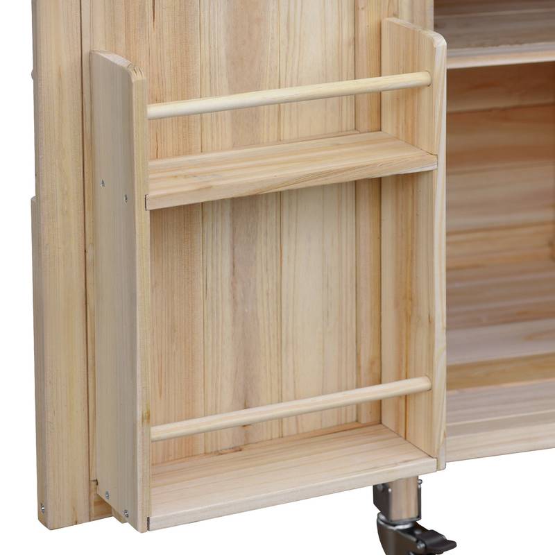 Farmhouse Rolling BBQ Bar & Storage Island