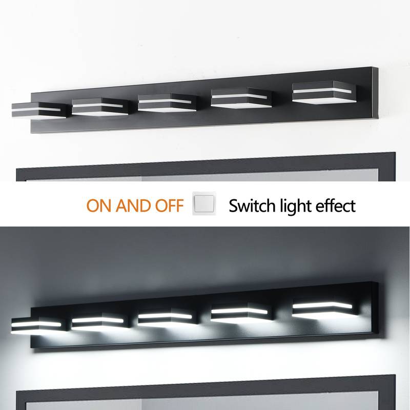 Sleek Black LED Vanity Light