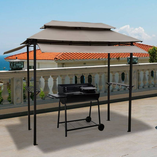 Cozy Grill Gazebo with Soft Canopy and Counter Space