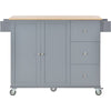 Versatile Rolling Kitchen Island with Wood Top & Storage