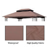 Brown Double Roof Patio Gazebo Canopy Top