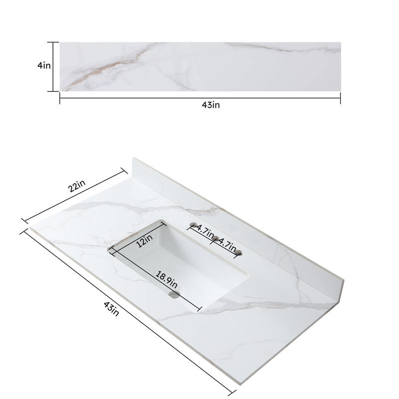 Elegant Carrara Stone Bathroom Vanity Top