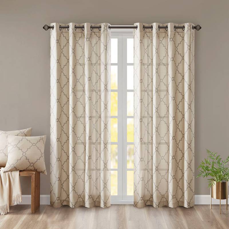 Fretwork Grommet Curtain Panel