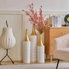 Gorgeous White Metal Vase Trio
